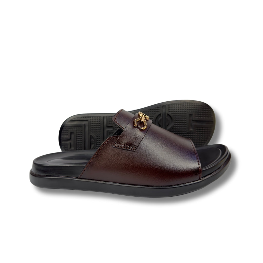 Getsy - Men's Dark Brown Calf Leather Slipper