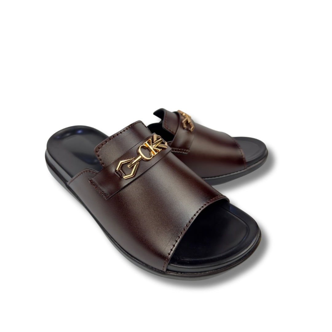 Getsy - Men's Dark Brown Calf Leather Slipper