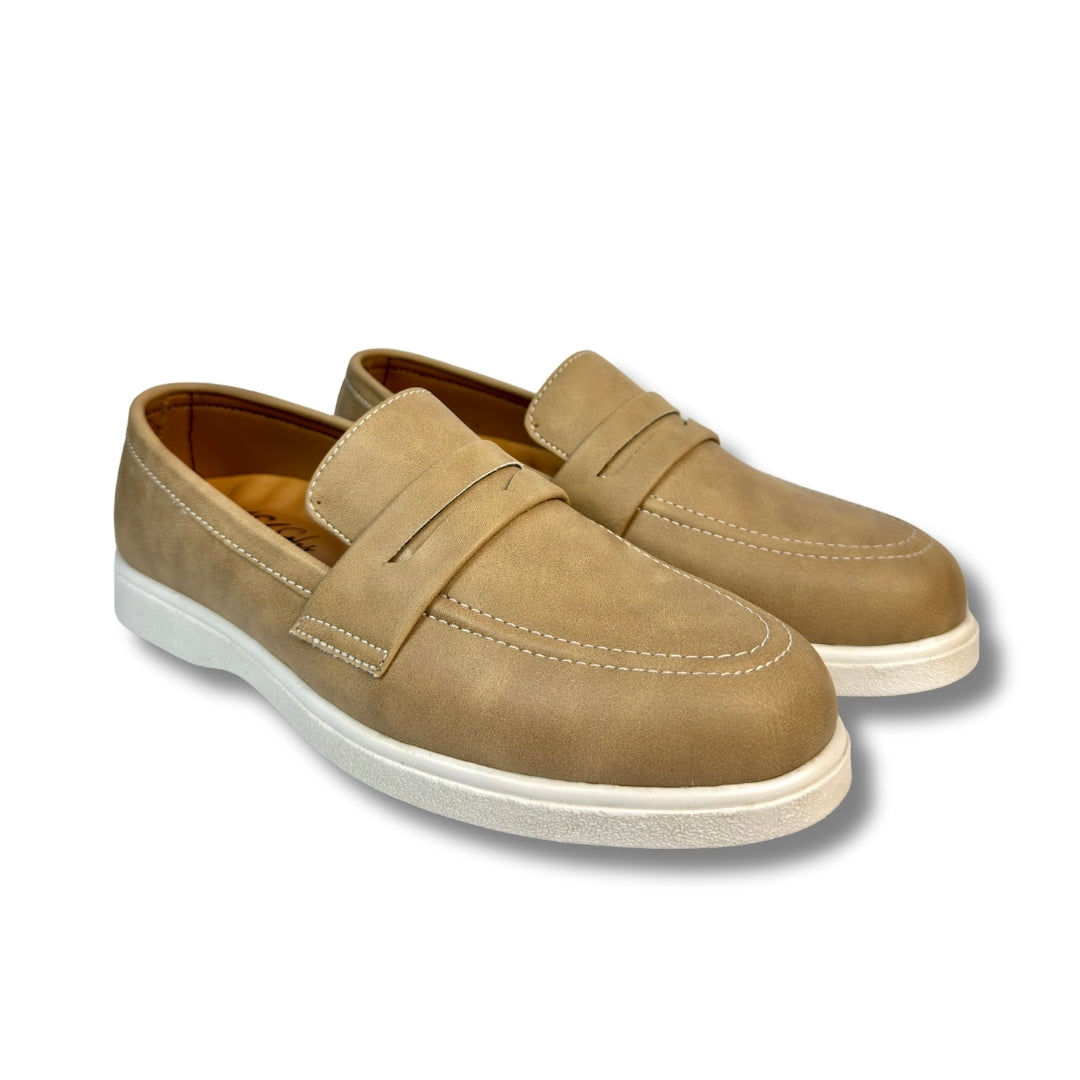 CREAM MENS MEDICATED SUED LOAFER