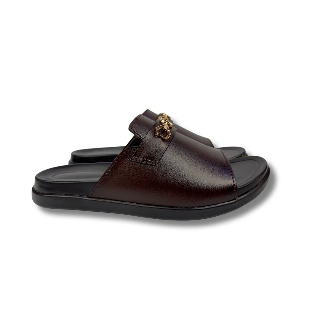 Getsy - Men's Dark Brown Calf Leather Slipper
