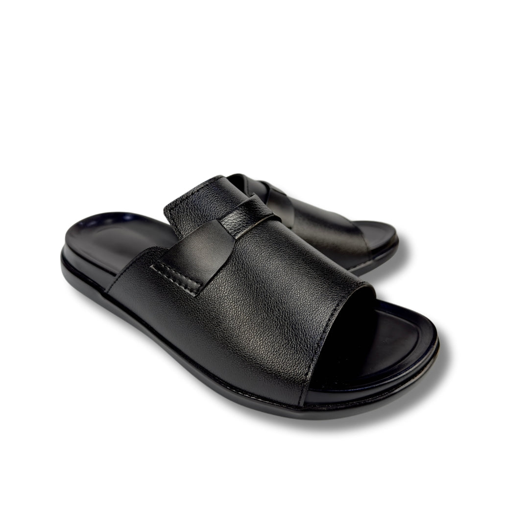 Laredo - Men's Black Calf Leather Slipper