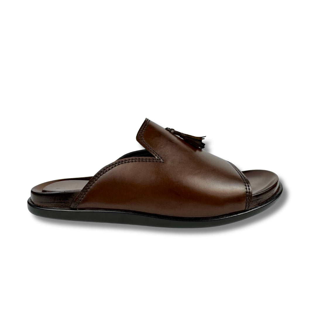 BROWN LEATHER SLIPPER
