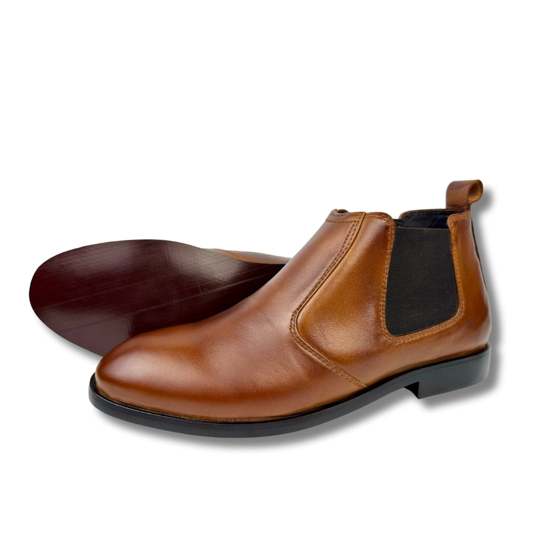 Brown Cow Leather Chelsea boots