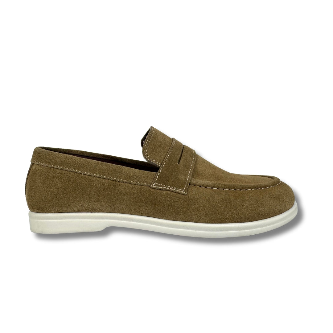 BEIGE SUED LEATHER LOAFER