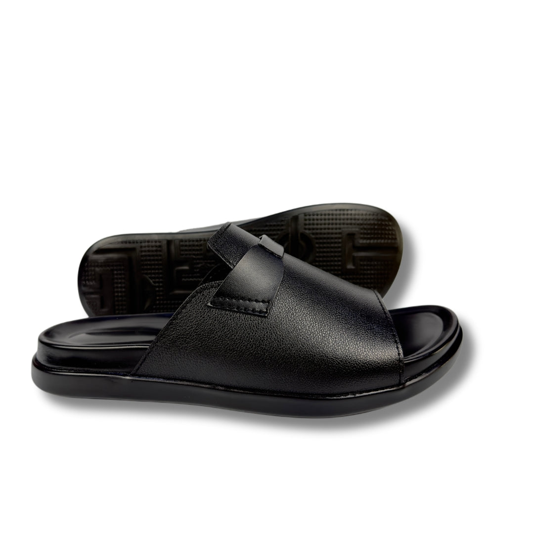 Laredo - Men's Black Calf Leather Slipper