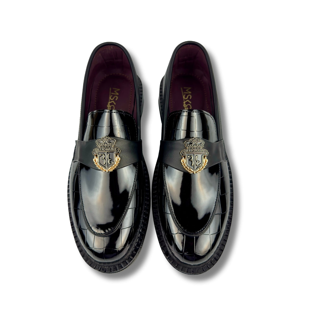 BILLIONAIRE BLACK HIGHSOLE LOAFER