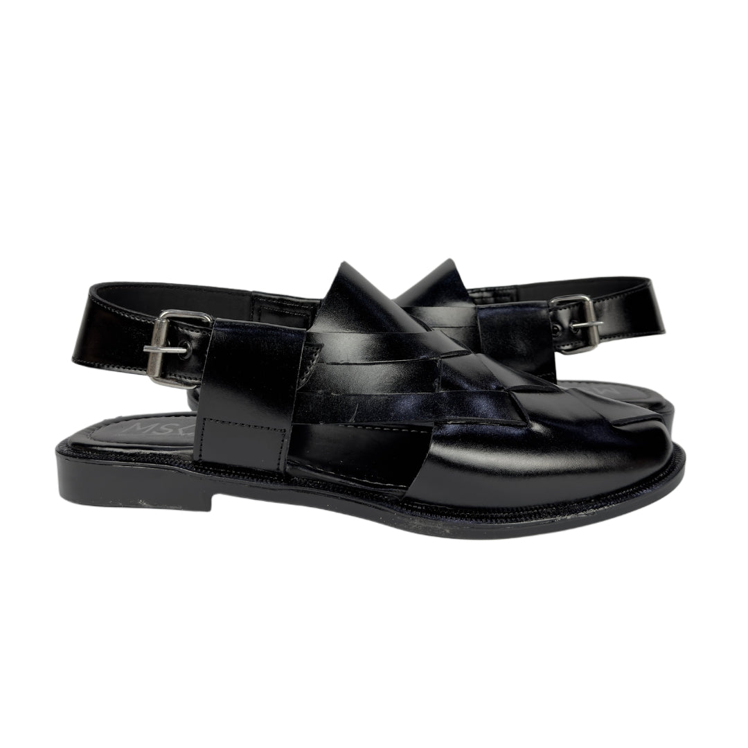 BLACK STRAP LEATHER PESHAWRI SANDAL
