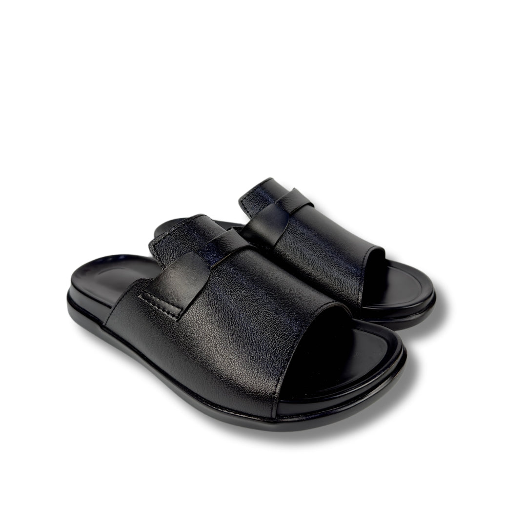 Laredo - Men's Black Calf Leather Slipper