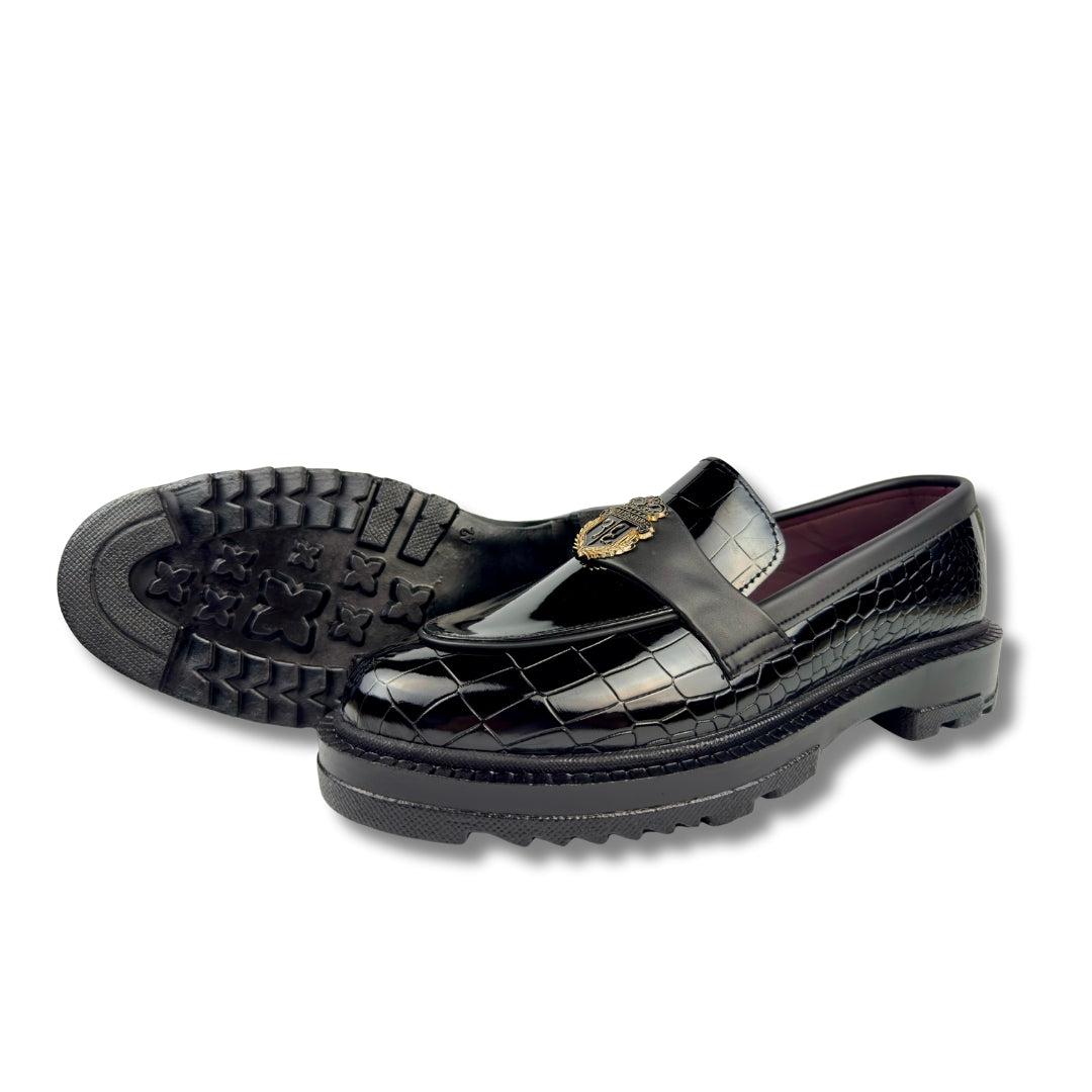 BILLIONAIRE BLACK HIGHSOLE LOAFER