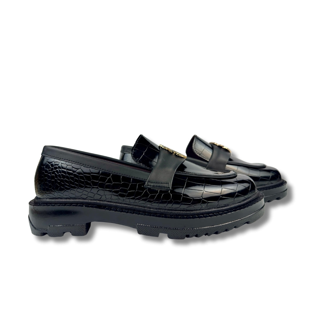 BILLIONAIRE BLACK HIGHSOLE LOAFER
