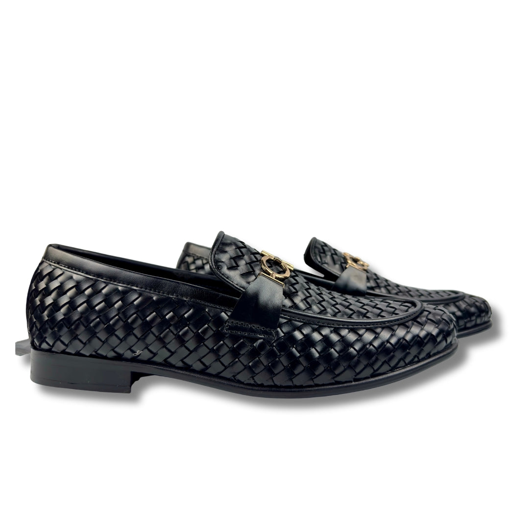 BLACK WOVEN LOAFER