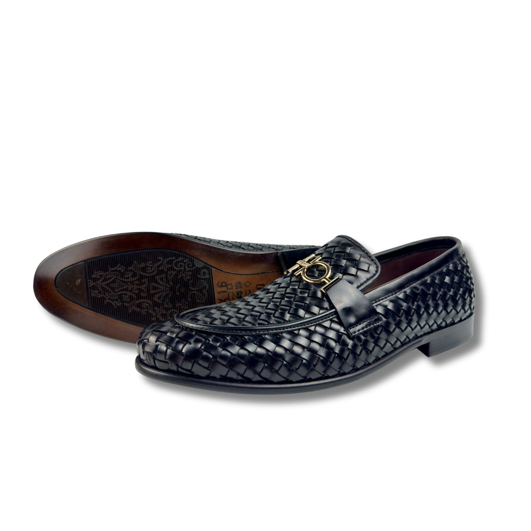 BLACK WOVEN LOAFER