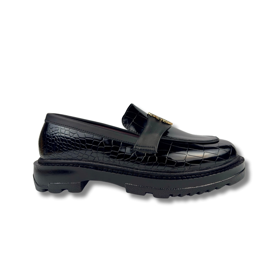 BILLIONAIRE BLACK HIGHSOLE LOAFER