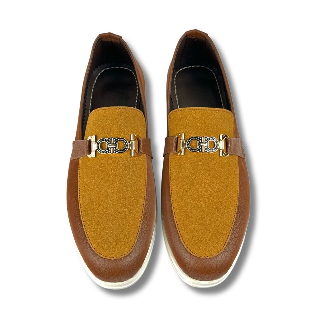 BROWN SUEDE TWO TONE LOAFER