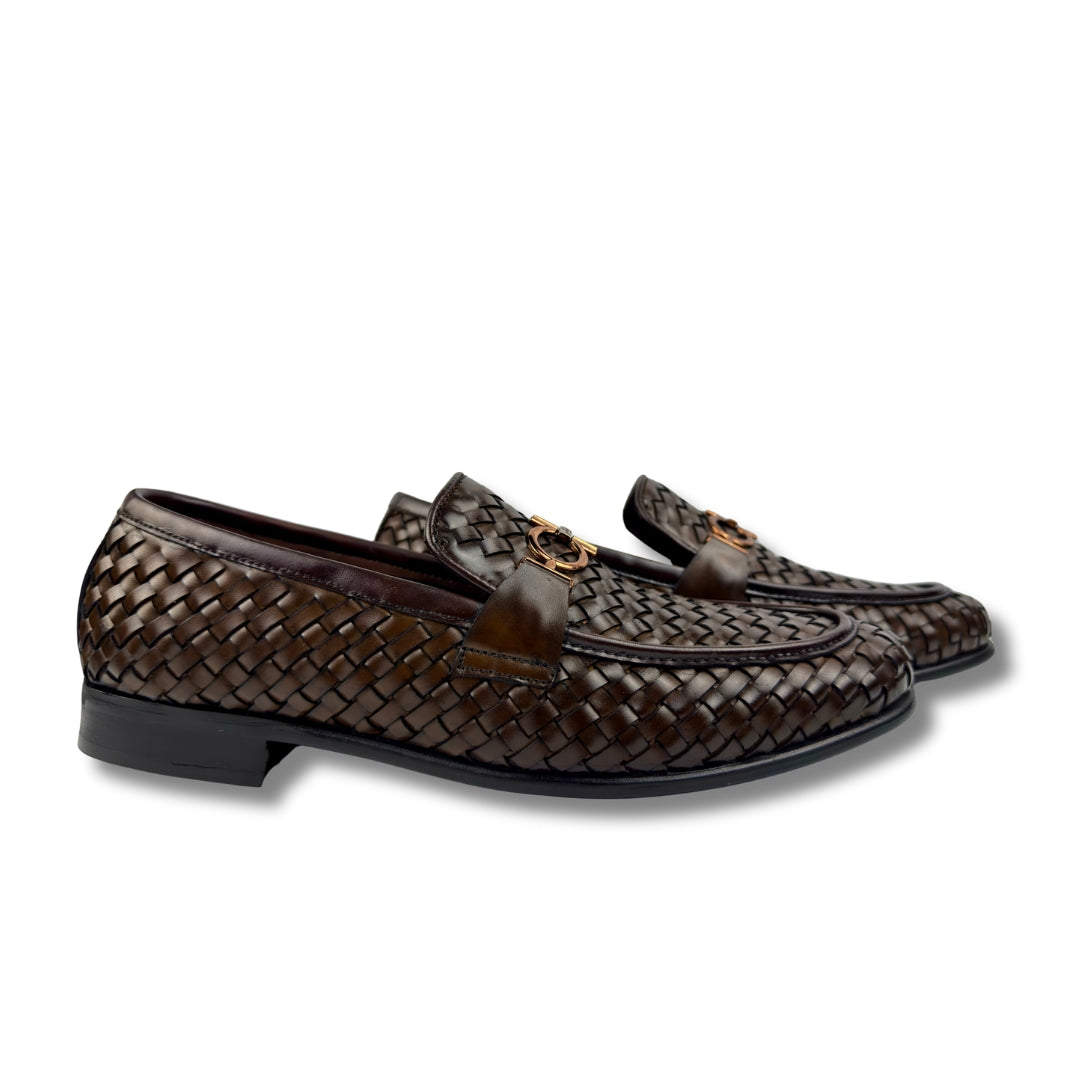 BROWN WOVEN LOAFER