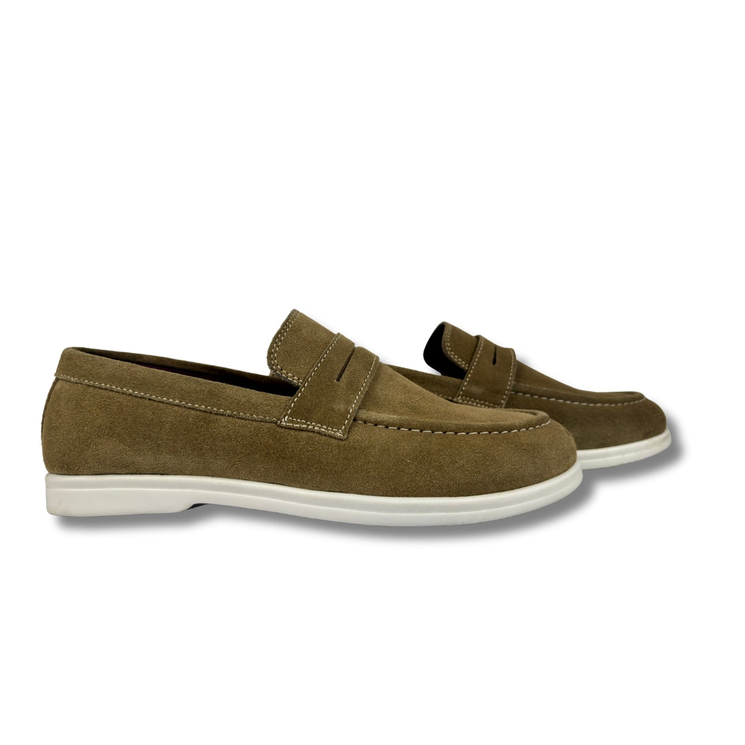 BEIGE SUED LEATHER LOAFER