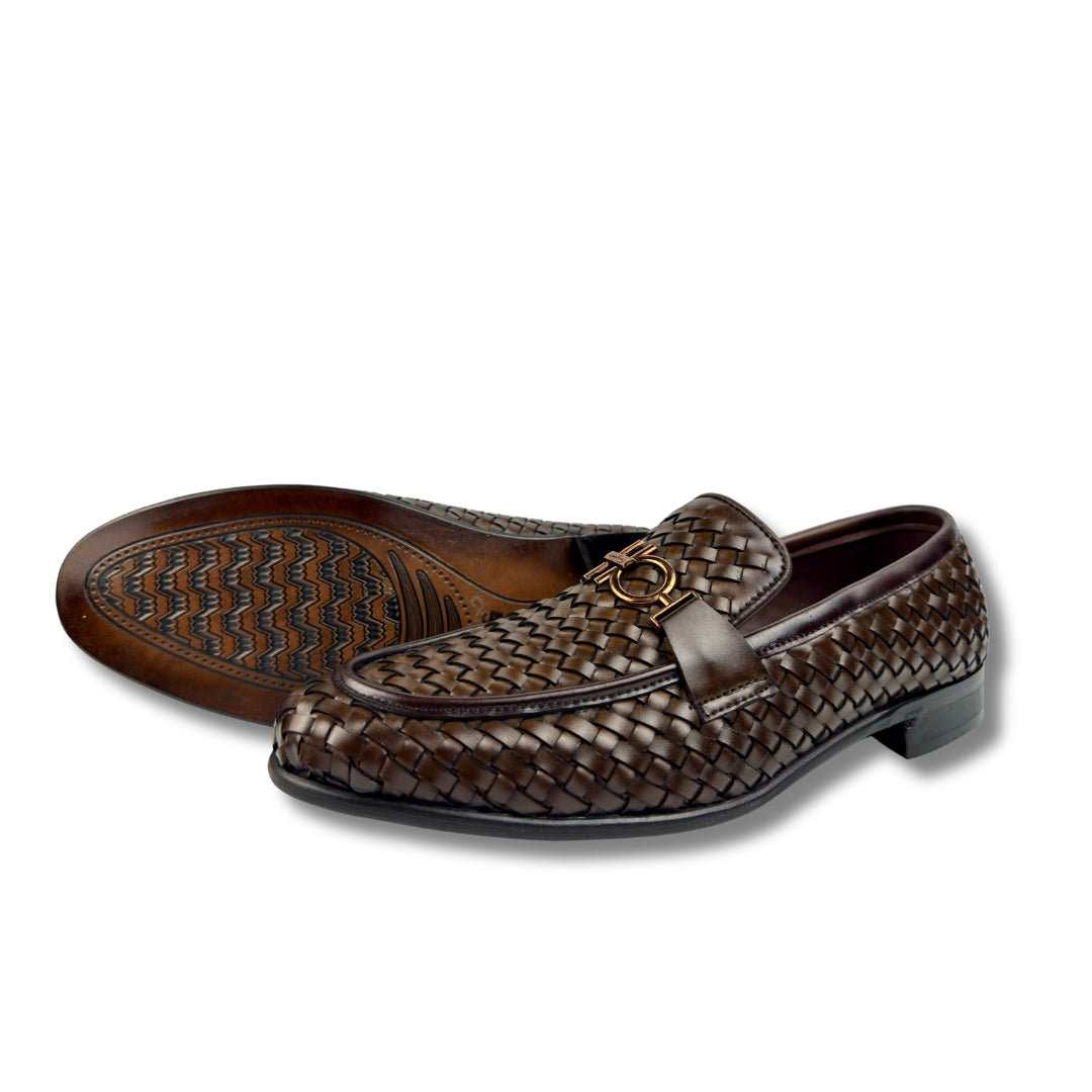 BROWN WOVEN LOAFER