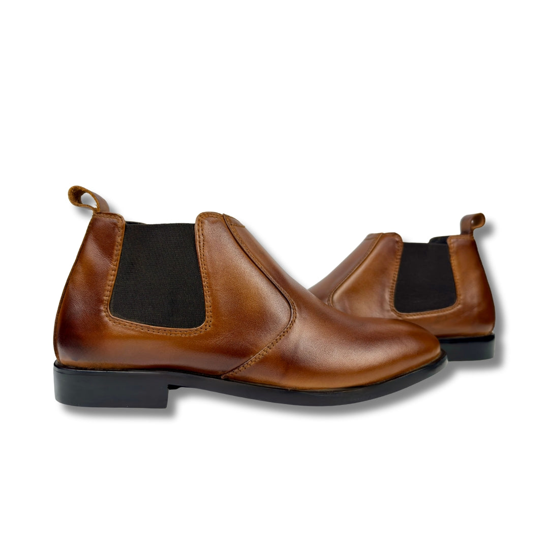 Brown Cow Leather Chelsea boots