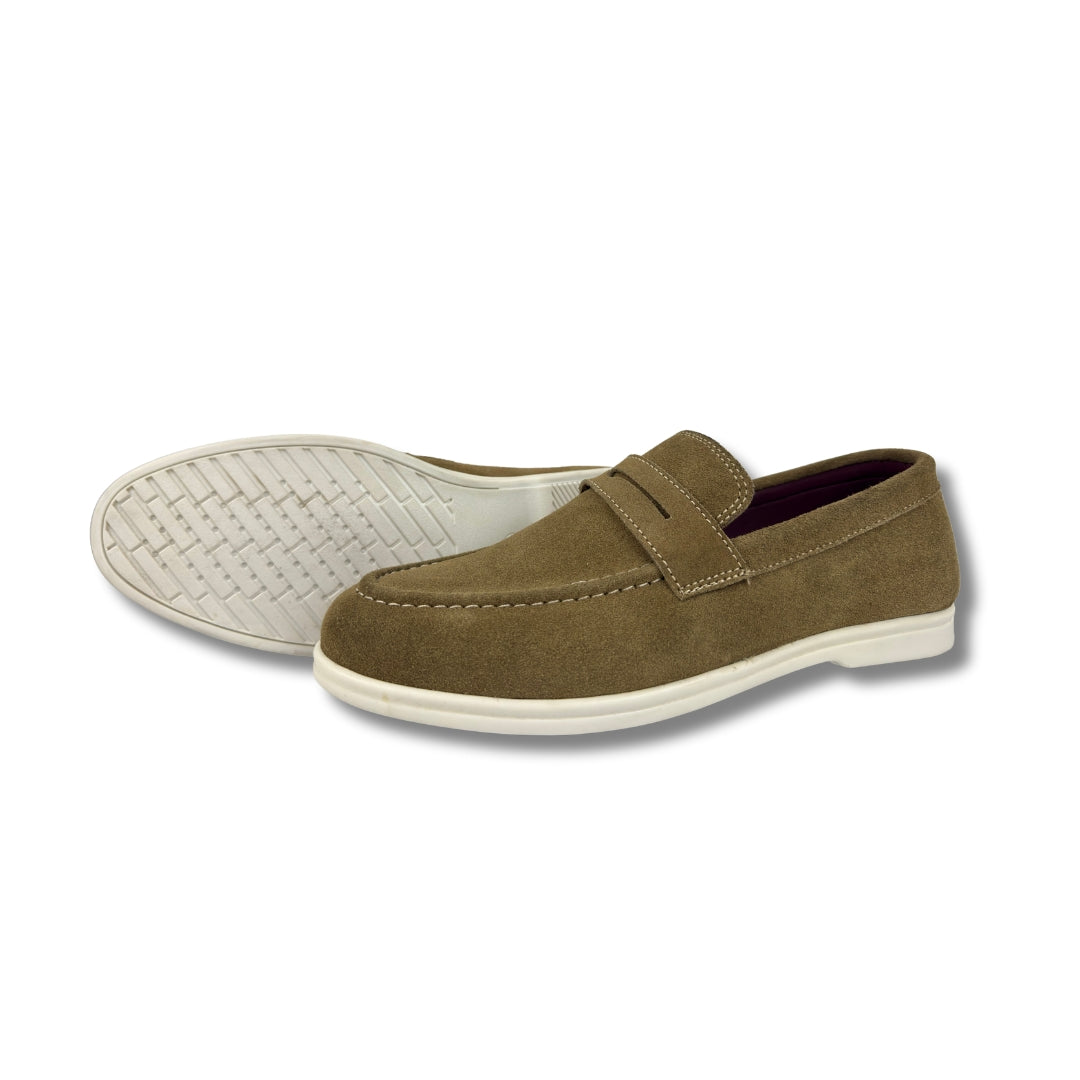 BEIGE SUED LEATHER LOAFER