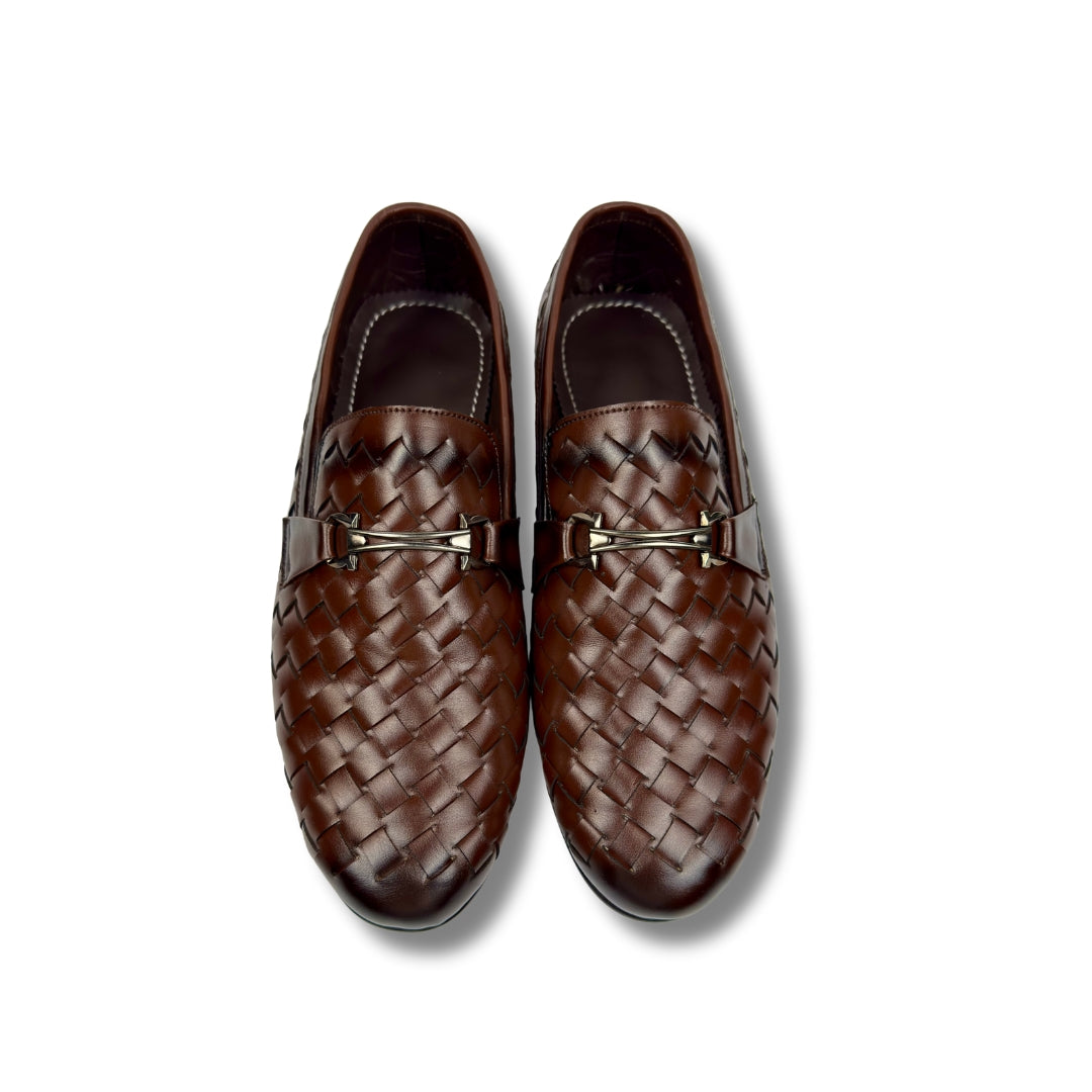 BROWN BRAIDED LOAFER