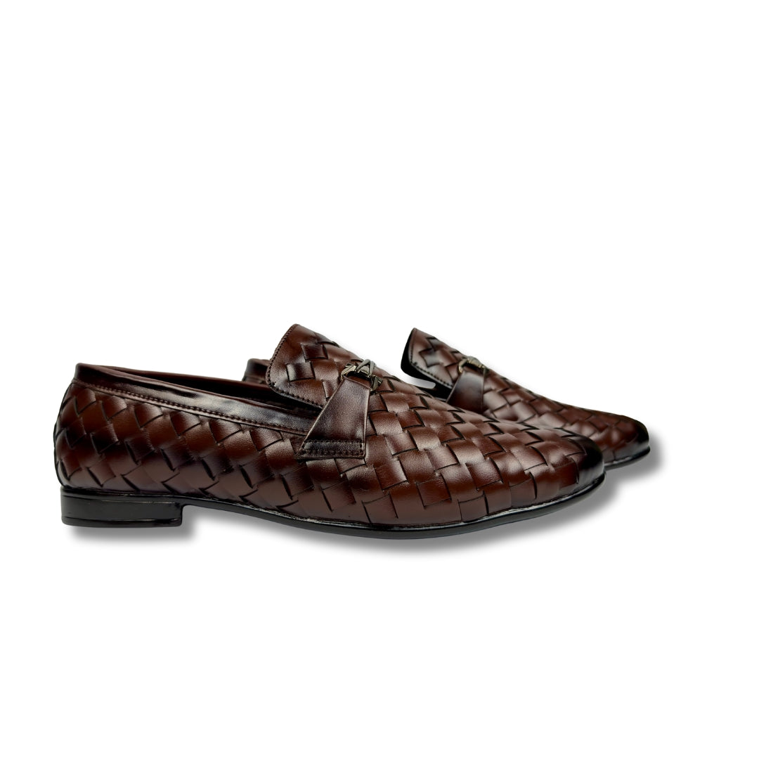 BROWN BRAIDED LOAFER