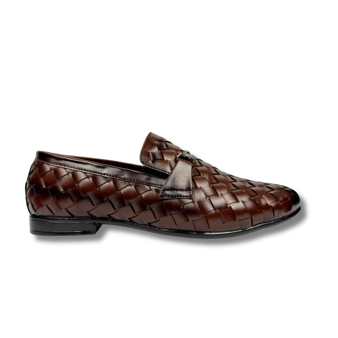 BROWN BRAIDED LOAFER
