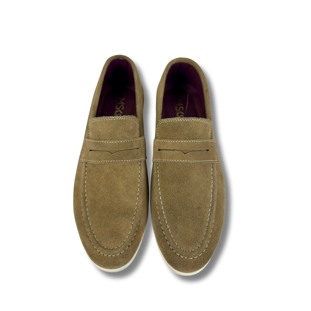 BEIGE SUED LEATHER LOAFER