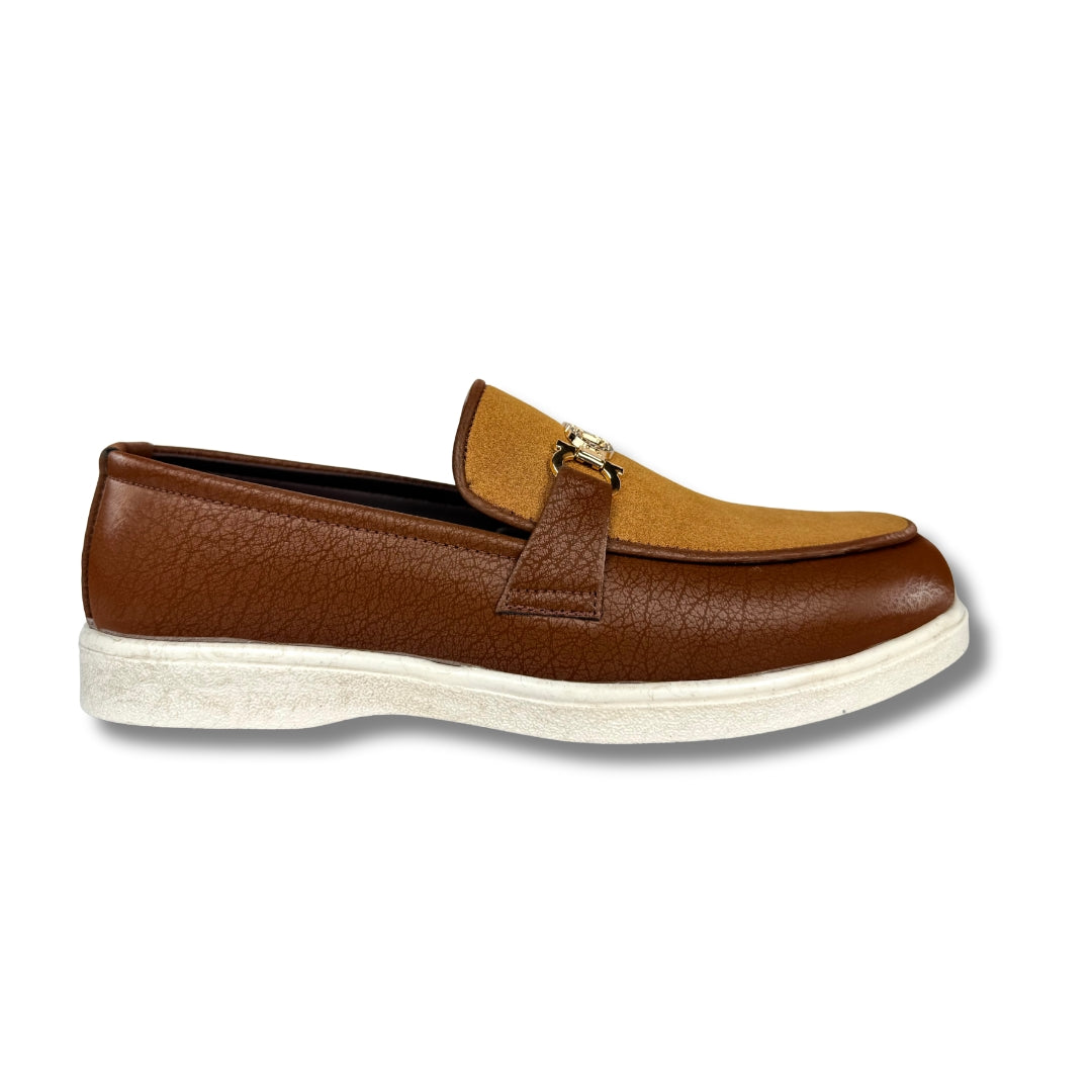 BROWN SUEDE TWO TONE LOAFER