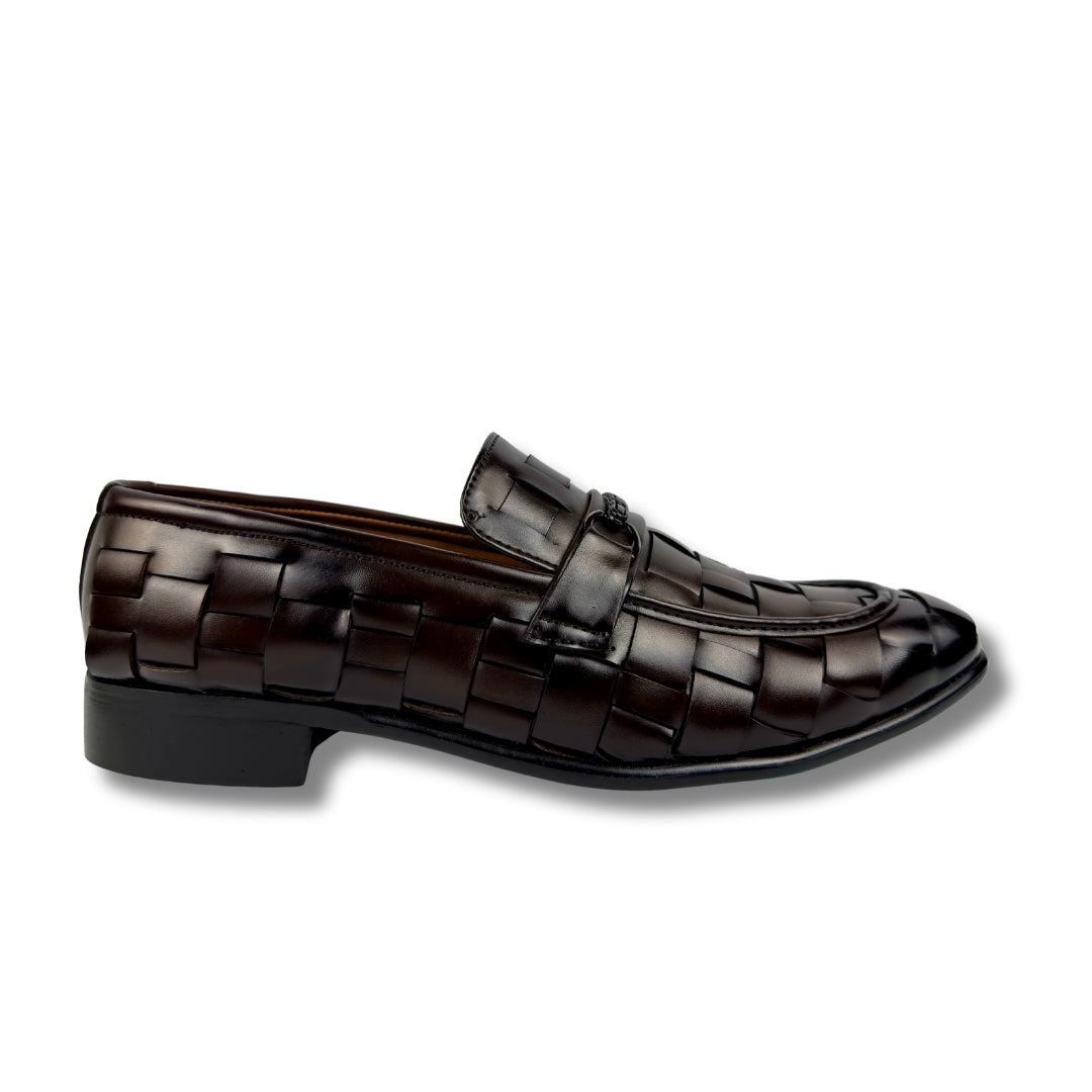 BROWN BRAIDED LOAFER