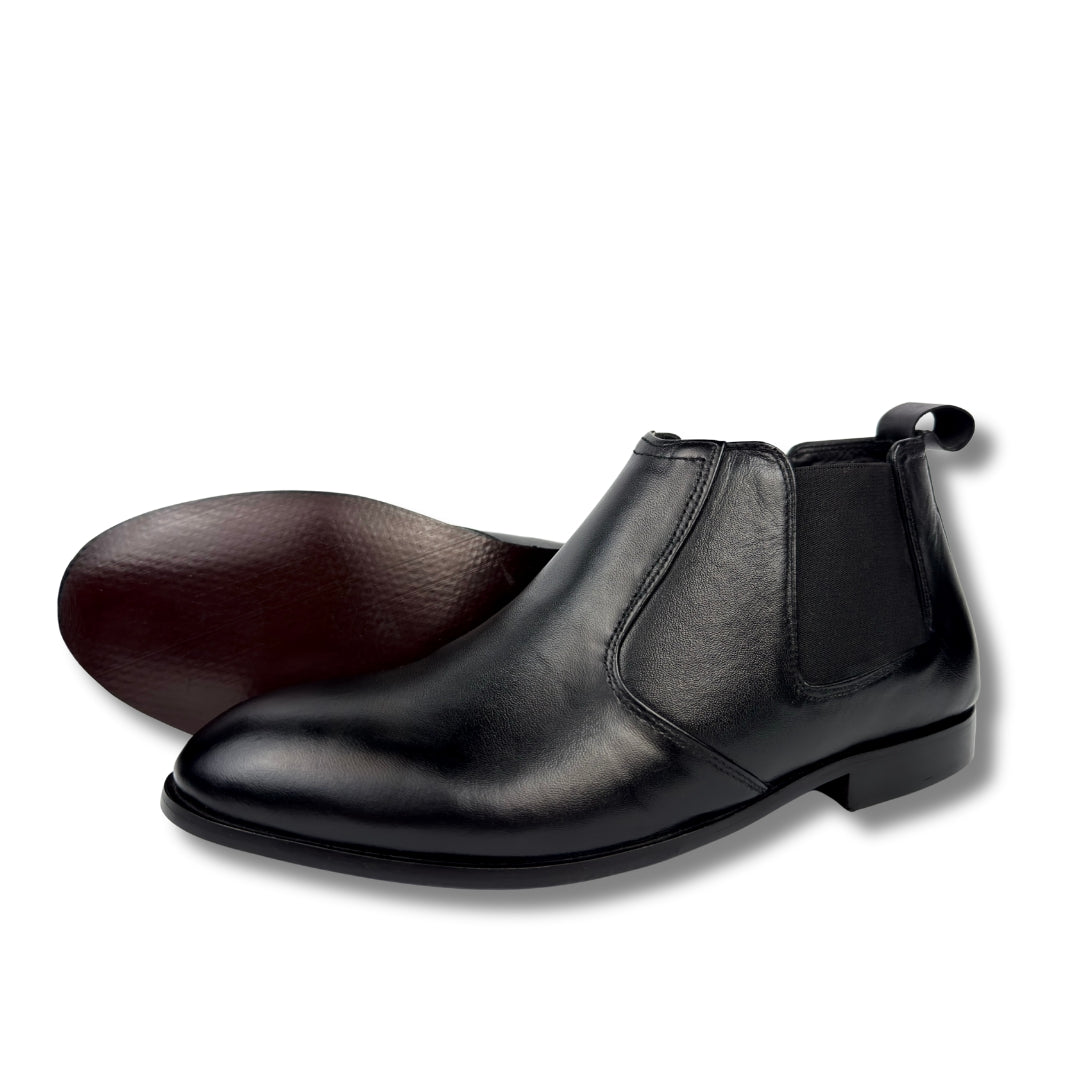 Black Cow Leather Chelsea boots