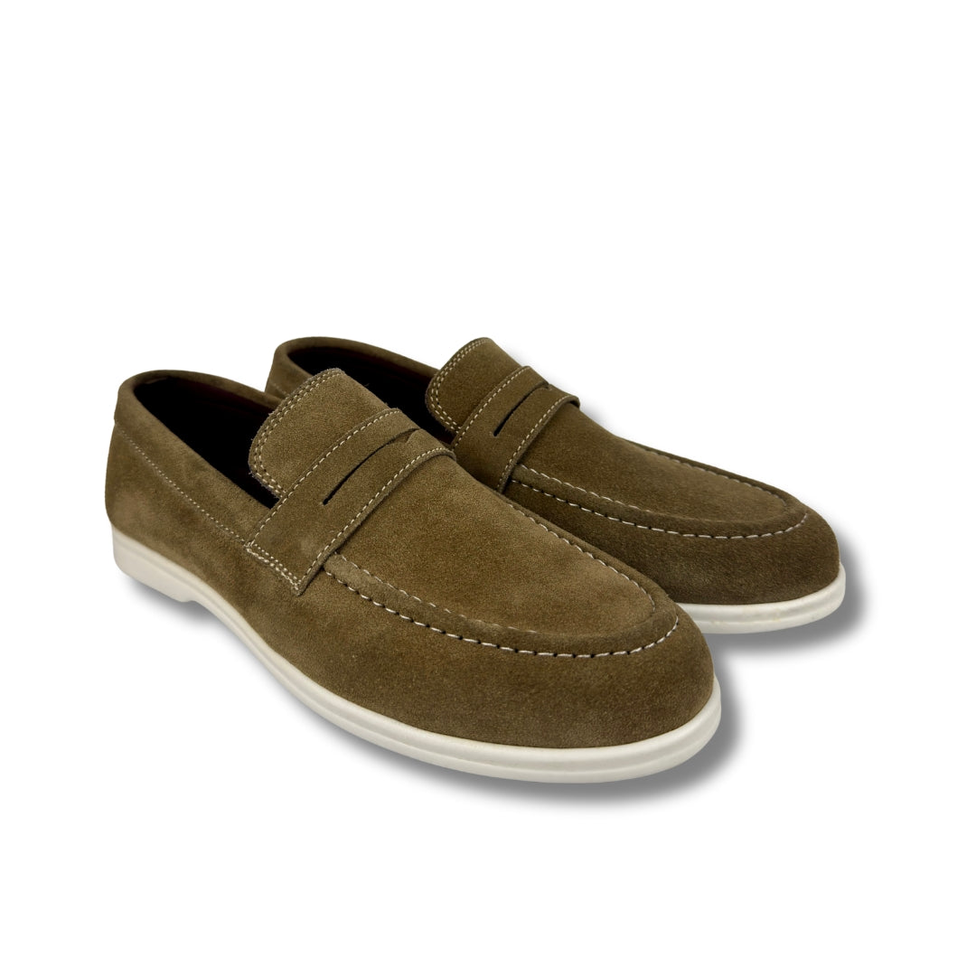 BEIGE SUED LEATHER LOAFER