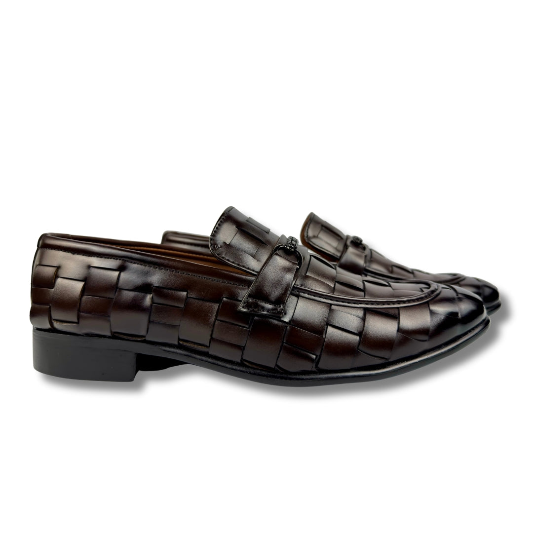BROWN BRAIDED LOAFER