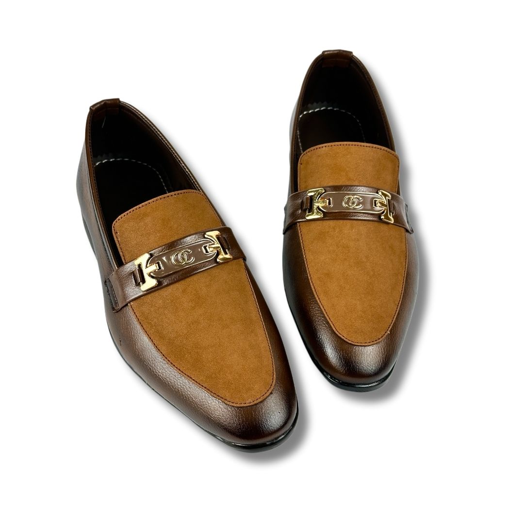 BROWN SUEDE TWO TONE LOAFER