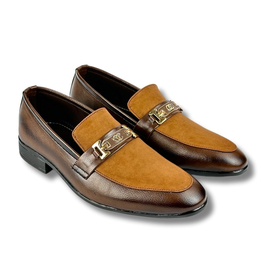 BROWN SUEDE TWO TONE LOAFER