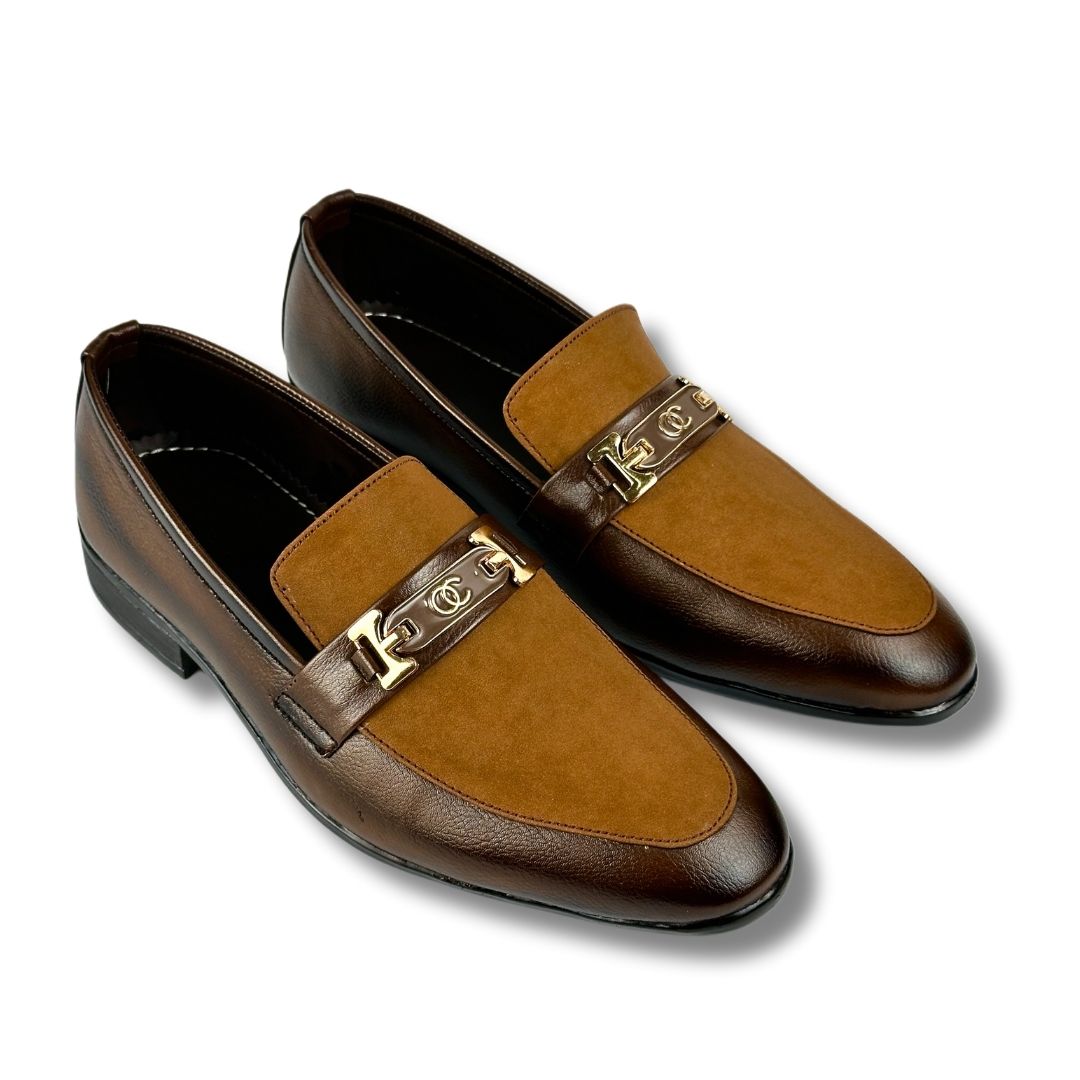 BROWN SUEDE TWO TONE LOAFER