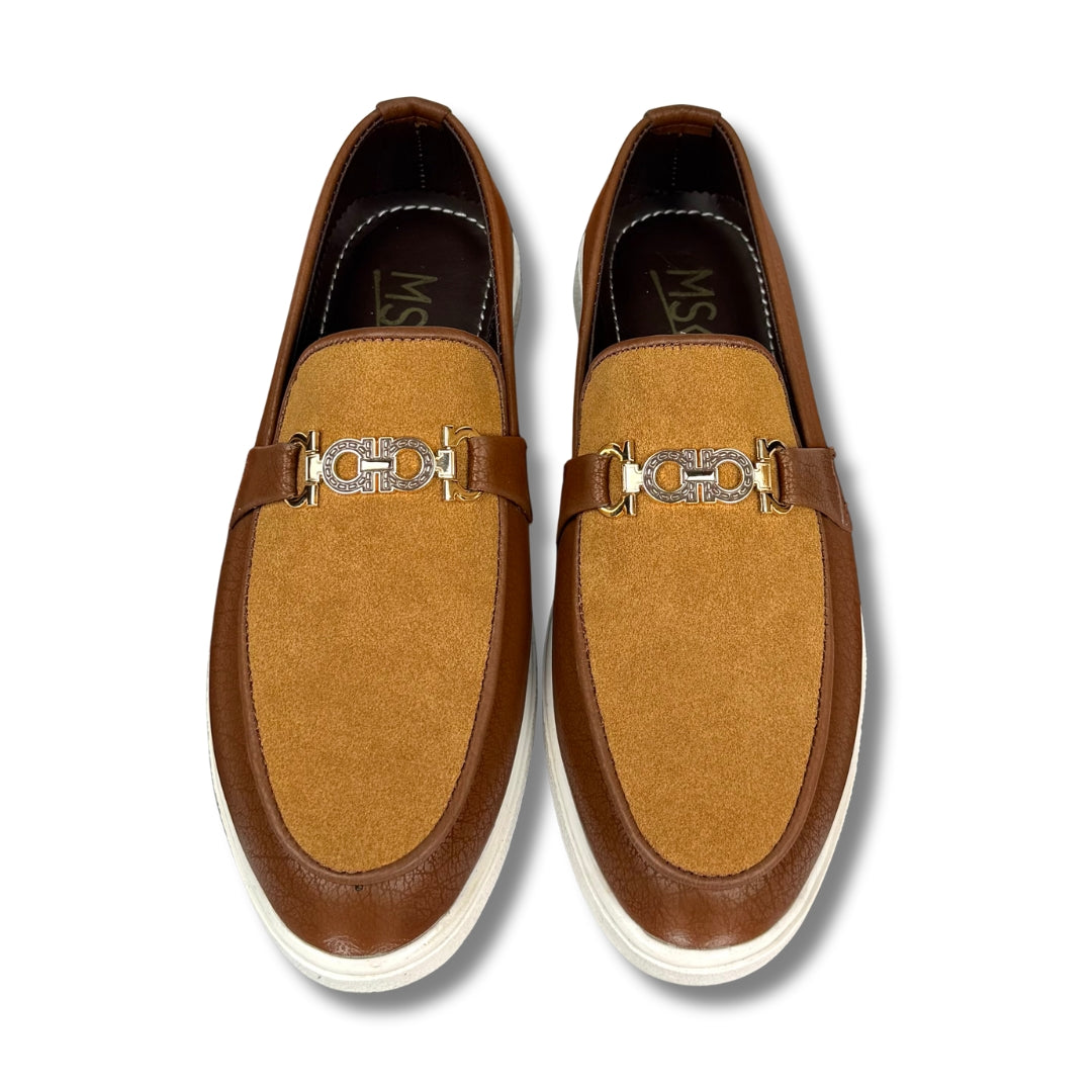 BROWN SUEDE TWO TONE LOAFER