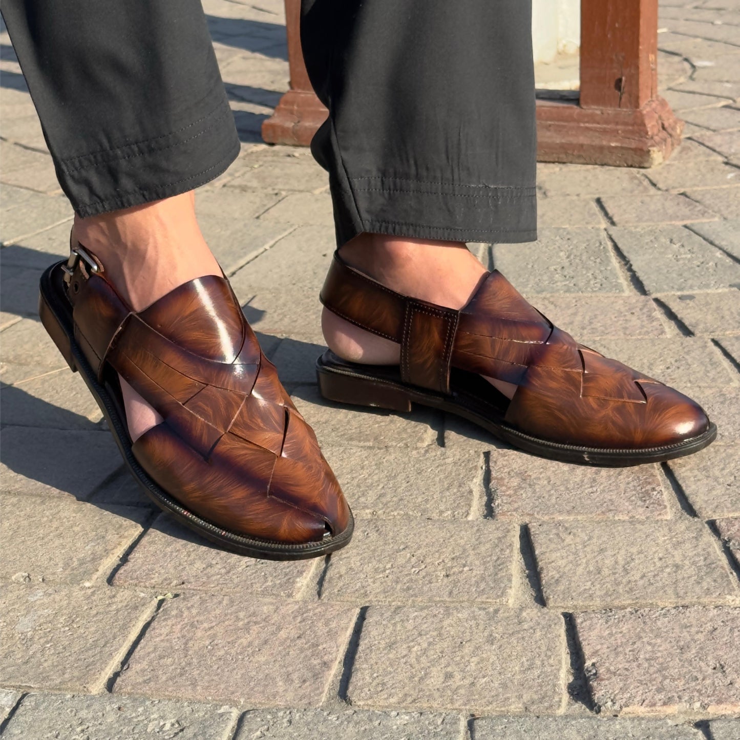 BABAR SHEER STRAPED PESHAWARI