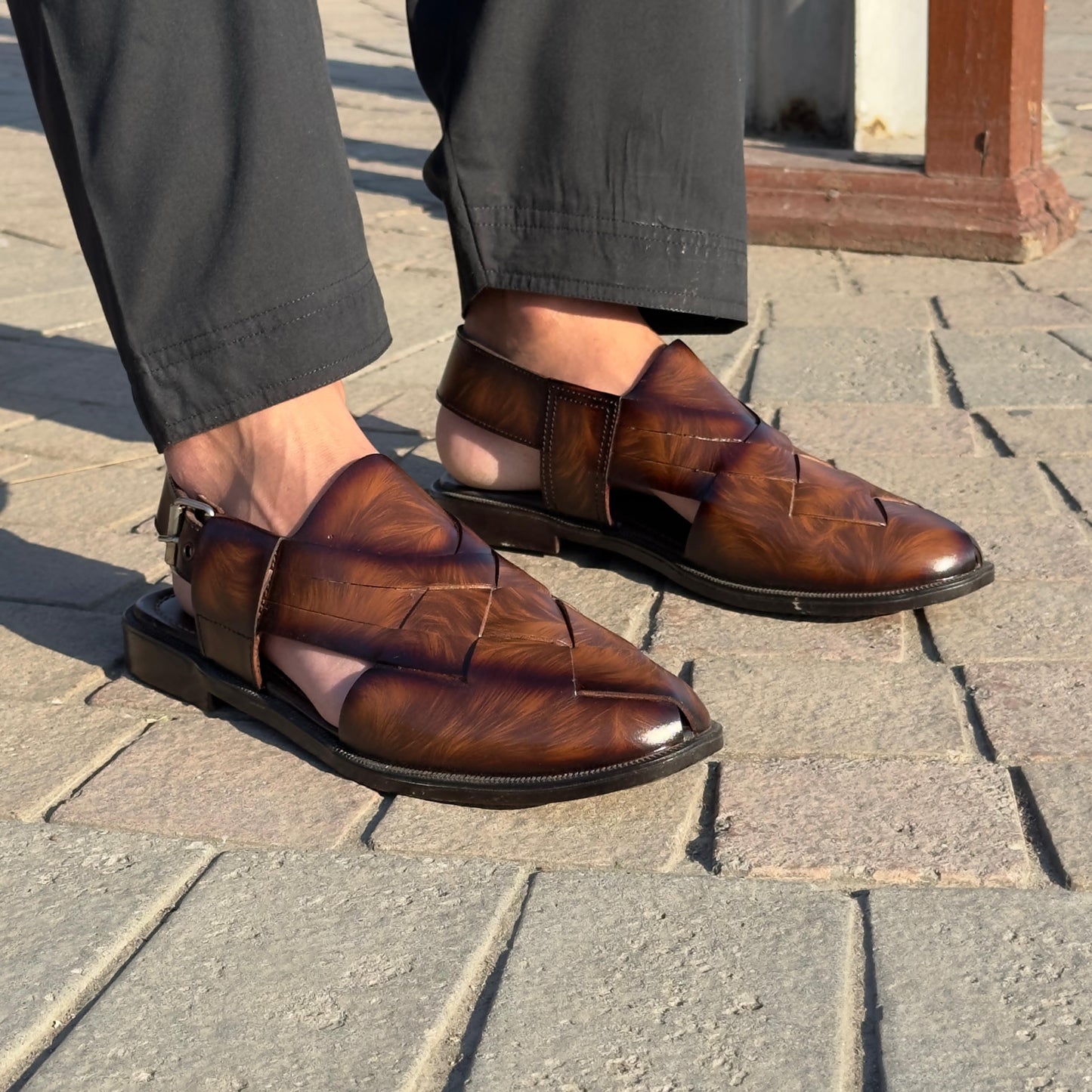 BABAR SHEER STRAPED PESHAWARI