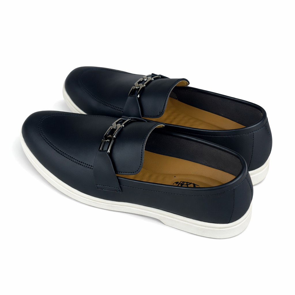 BLACK BUCKLE MEDICATED LOAFER