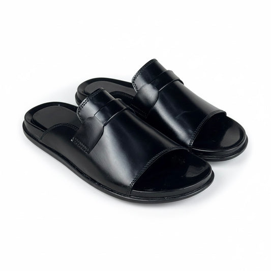 BLACK STRAP SLIPPER