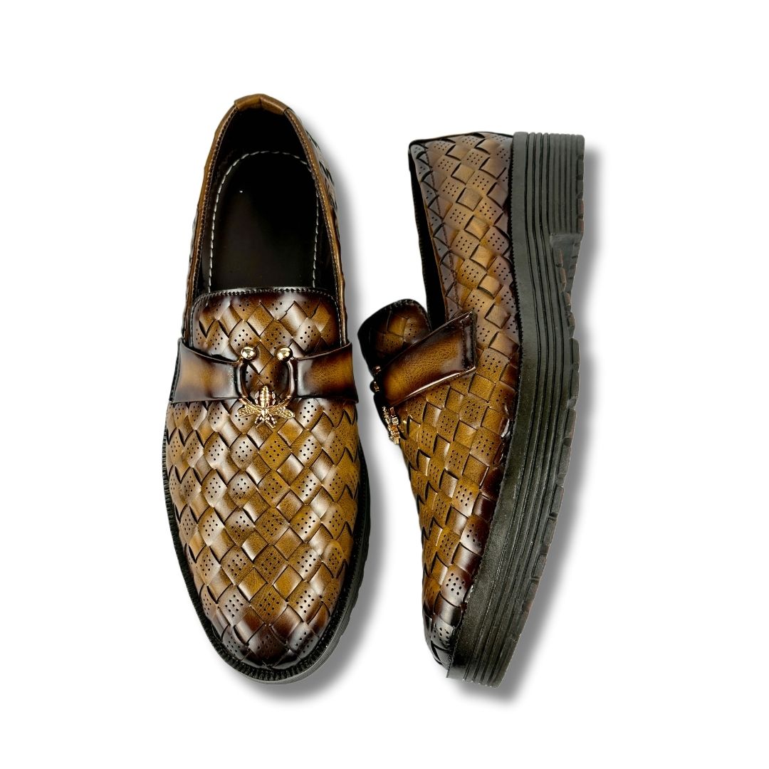 BRAIDED LIGHT BROWN LOAFER