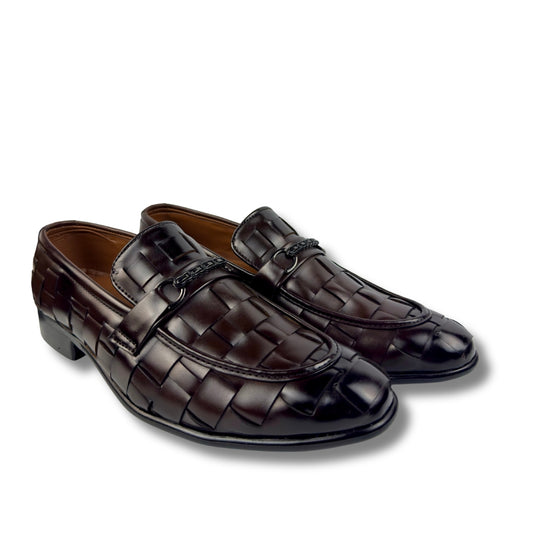 BROWN BRAIDED LOAFER