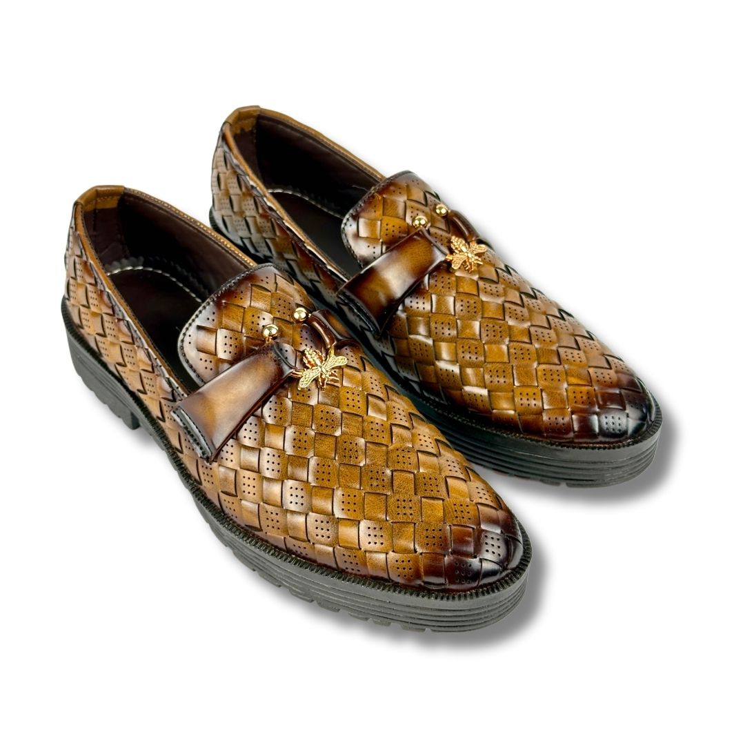 BRAIDED LIGHT BROWN LOAFER