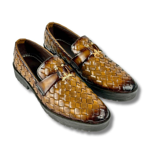 BRAIDED LIGHT BROWN LOAFER