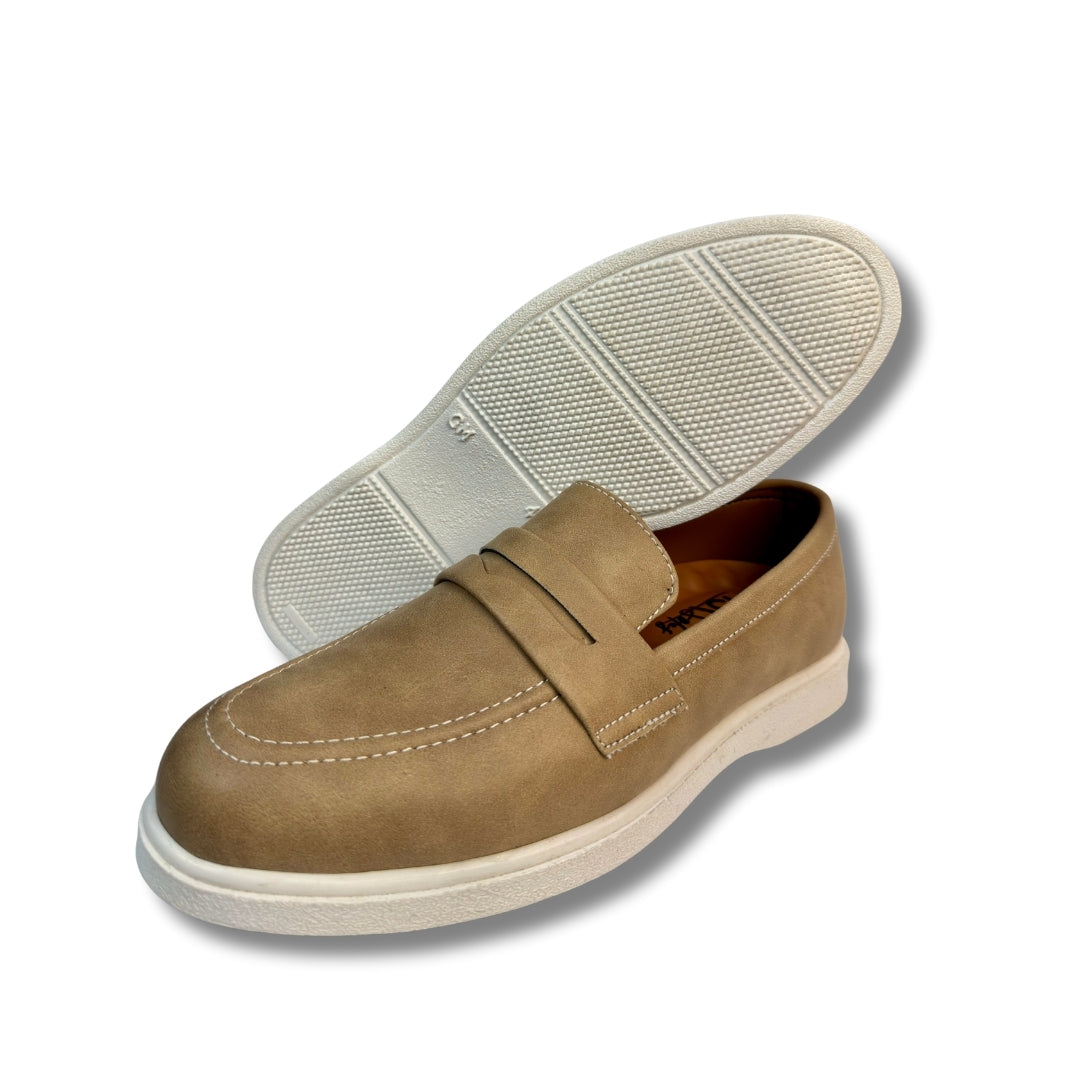 CREAM MENS MEDICATED SUED LOAFER