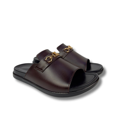 Getsy - Men's Dark Brown Calf Leather Slipper