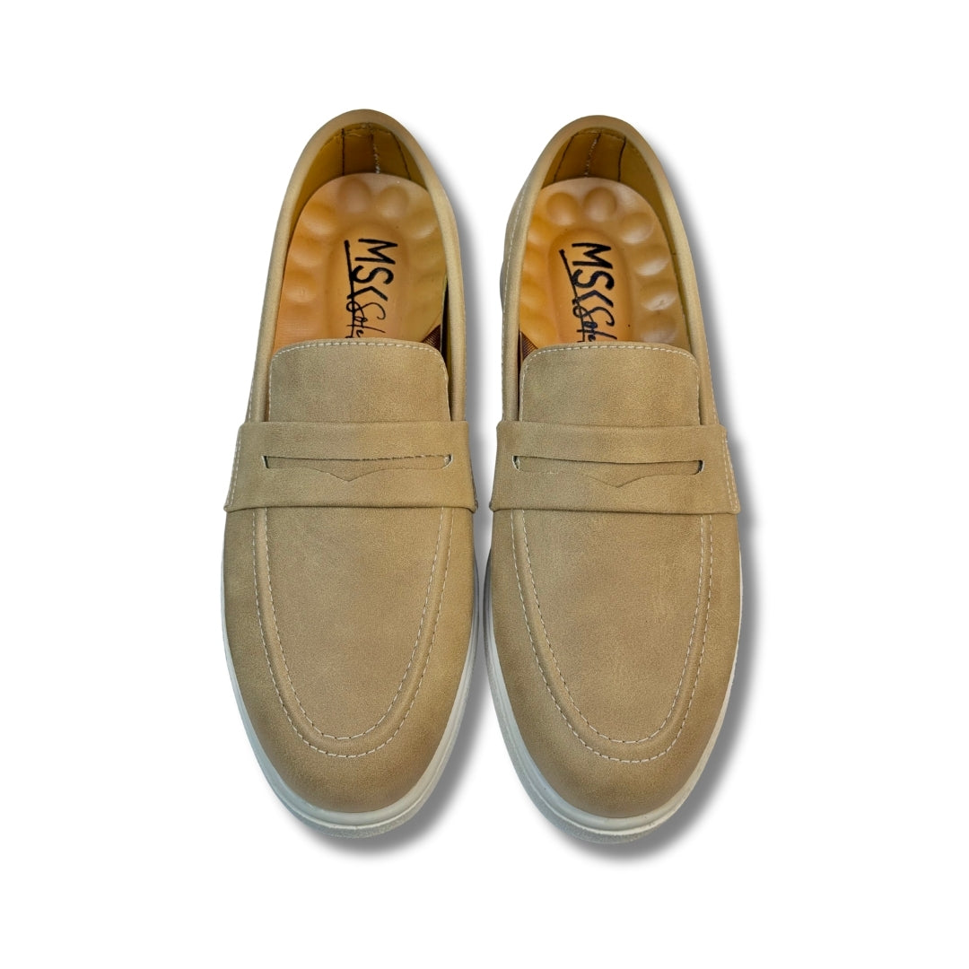 CREAM MENS MEDICATED SUED LOAFER