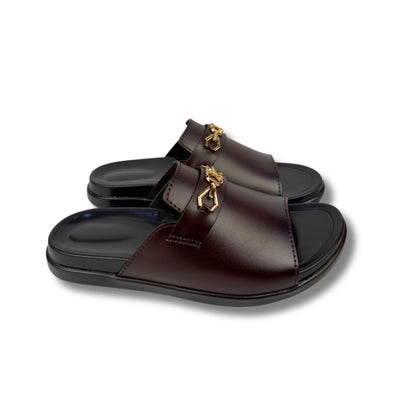 Getsy - Men's Dark Brown Calf Leather Slipper