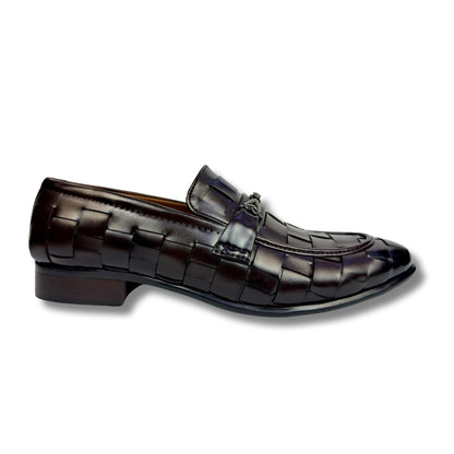 Evie - Men's Brown Hand Braid Calf Leather Loafer