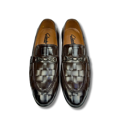 Evie - Men's Brown Hand Braid Calf Leather Loafer